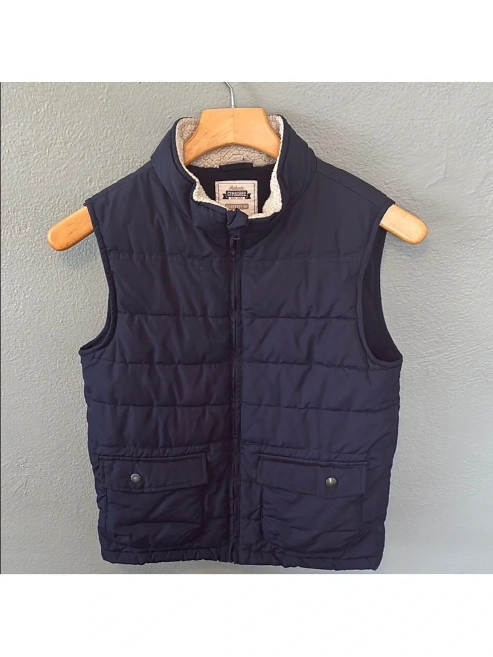 Gymboree Kids Navy Quilted Vest with Pockets Size Large (10–12)